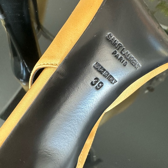 Saint Laurent Yellow Satin heels open toe - Picture 5 of 9